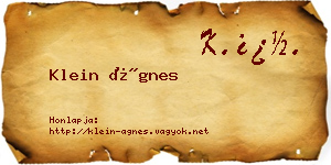 Klein Ágnes névjegykártya