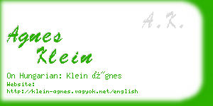 agnes klein business card